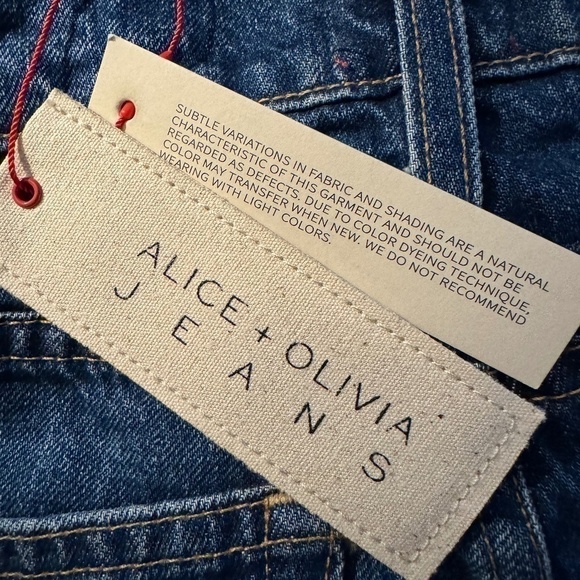 Alice + Olivia Raw Hem Asymmetrical Ankle Jeans Size 25 NEW With Tags - Picture 1 of 8